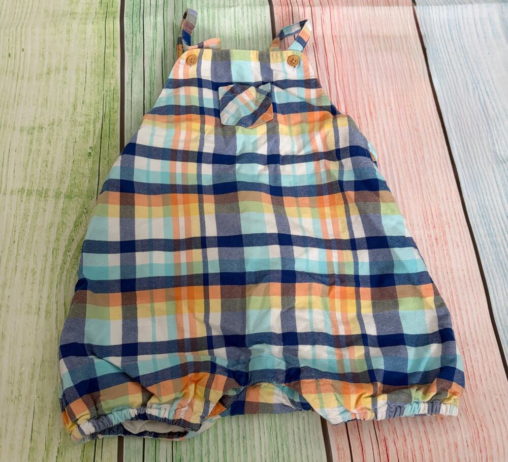 Janie and Jack 18-24M Bubble Romper Multicolor EUC Baby Boy Adjustable Straps